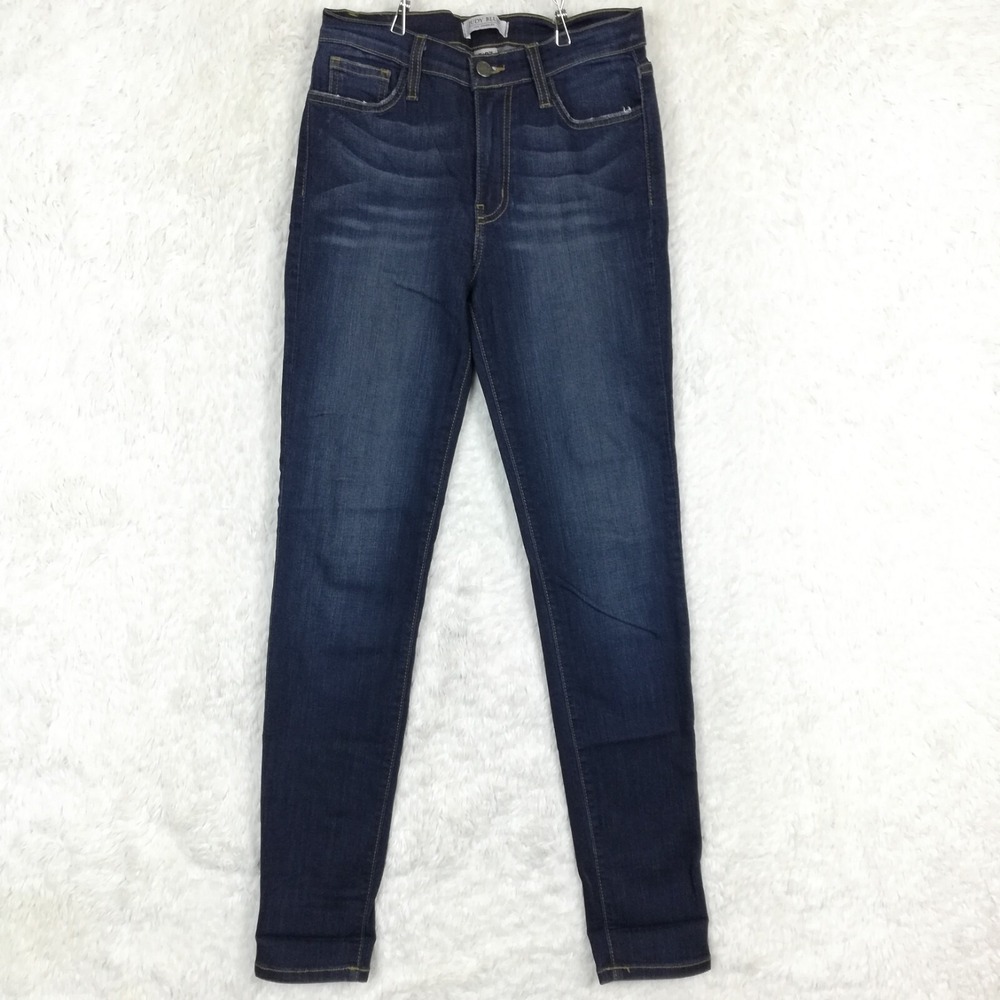 Judy Blue Womens Skinny Jeans Blue Denim Dark Wash‎ Whiskering Stretch 5